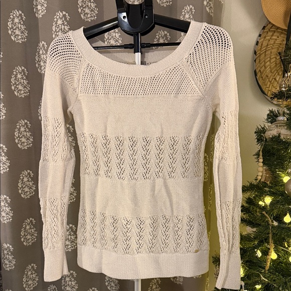 Guess Sweaters - Guess Cream Knit Crew Neck Sweater with a Little Gold Sparkle